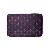 Paarse en zwarte Floral Badmat (Voorkant)