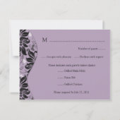 Paarse en zwarte Floral RSVP-kaart RSVP Kaartje