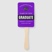 Paarse en zwarte foto Afstuderen Handje Fan Handwaaier (Voorkant)