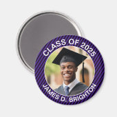 Paarse en zwarte foto Football Afstuderen Magneet (Voorkant / Achterkant)