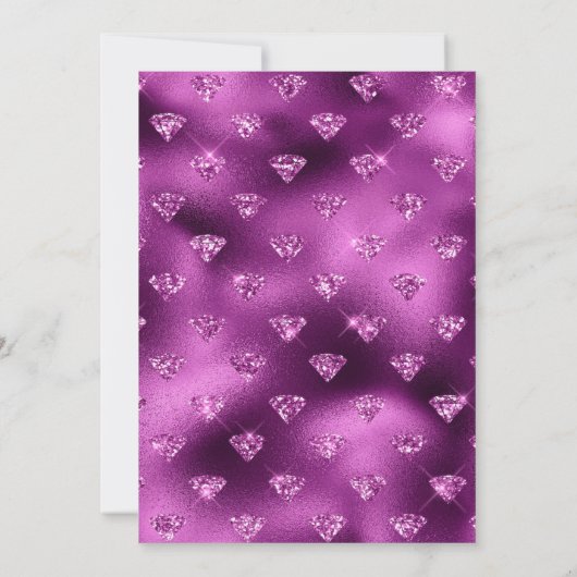 Paarse en zwarte Glitter Diamonds 21e verjaardag Kaart (Achterkant)