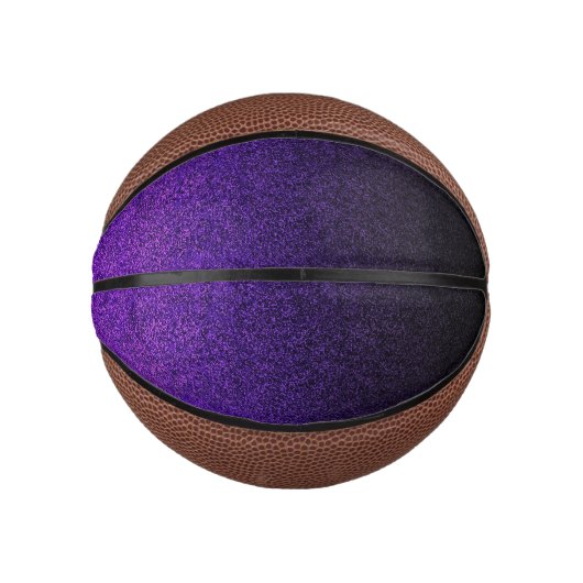 Paarse en zwarte glittergradiënt basketbal (Voorkant)