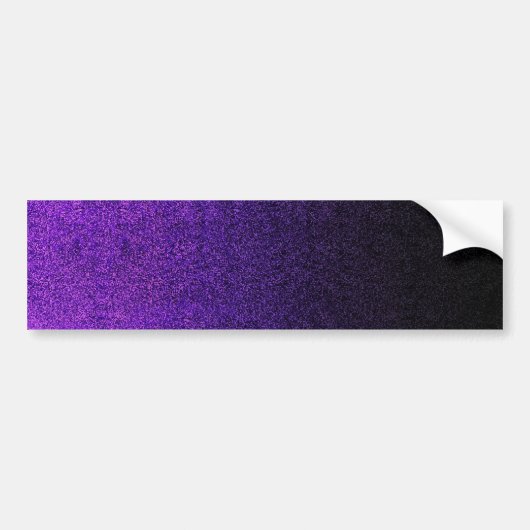 Paarse en zwarte glittergradiënt bumpersticker (Voorkant)