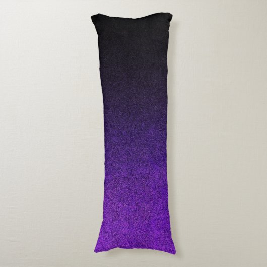 Paarse en zwarte glittergradiënt lichaamskussen (Voorkant Verticaal)