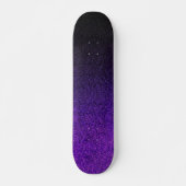 Paarse en zwarte glittergradiënt skateboard (Voorkant)