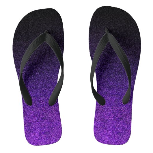 Paarse en zwarte glittergradiënt teenslippers (Voetbed)