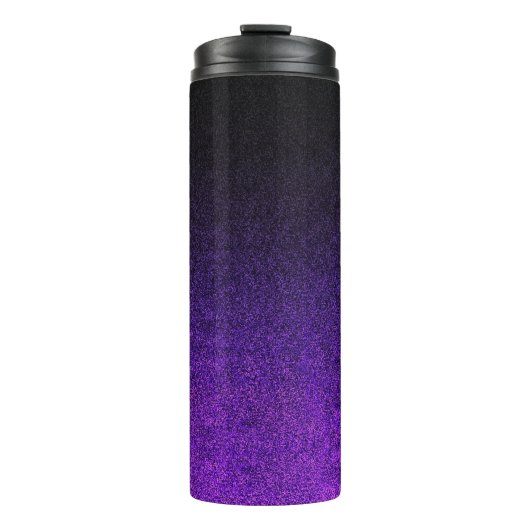 Paarse en zwarte glittergradiënt thermosbeker (Voorkant)