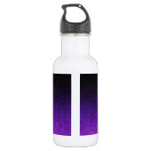 Paarse en zwarte glittergradiënt waterfles (Achterkant)