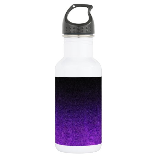 Paarse en zwarte glittergradiënt waterfles (Voorkant)