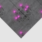 Paarse en zwarte Gothic Chandelier Decoupage Tissuepapier (Detail)