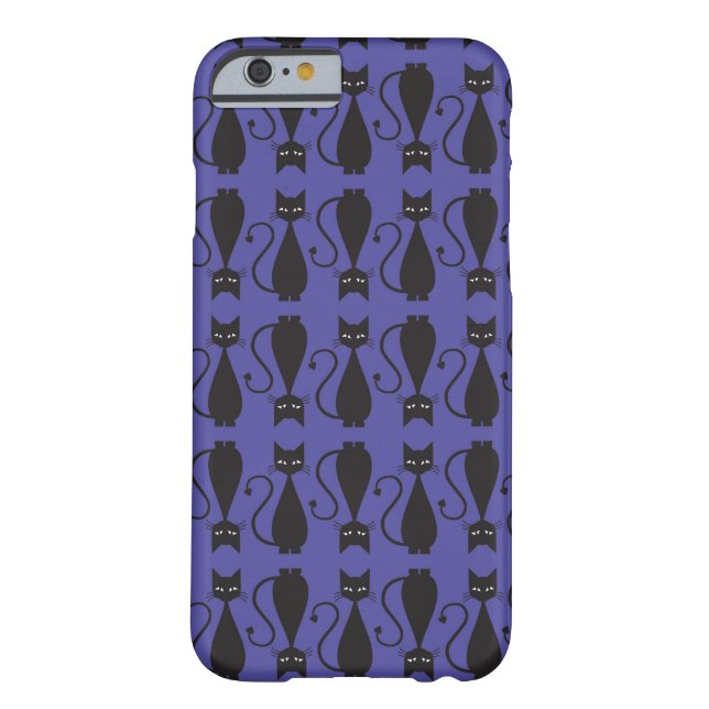 Paarse en zwarte Gothic - Kat Patroon Case-Mate iPhone Case (Achterkant)