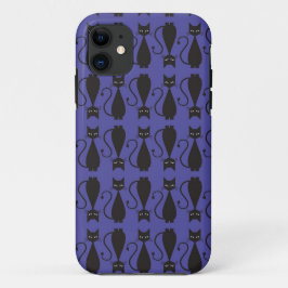 Paarse en zwarte Gothic - Kat Patroon Case-Mate iPhone Case