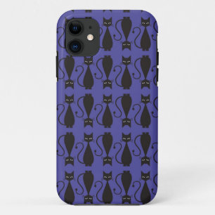 Paarse en zwarte Gothic - Kat Patroon Case-Mate iPhone Case