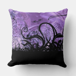 Paarse en zwarte Gothic Pattern Sierkussen