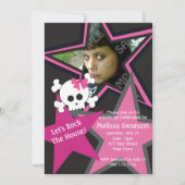 Paarse en zwarte Gothic Rock Star Birthday Kaart (Voorkant)