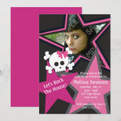 Paarse en zwarte Gothic Rock Star Birthday Kaart (Voorkant / Achterkant)