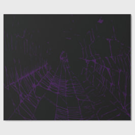Paarse en zwarte Gothic Spiderweb Cadeaupapier