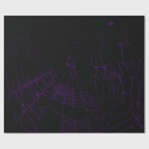 Paarse en zwarte Gothic Spiderweb Cadeaupapier