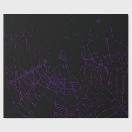 Paarse en zwarte Gothic Spiderweb Cadeaupapier (Vlak)