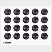 Paarse en zwarte Gothic Wedding Dank je Sticker (Vel)