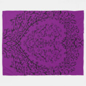 Paarse en zwarte Gothic Wedding Heart Fleece Deken (Voorkant (Horizontaal))