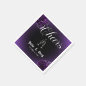 Paarse en zwarte gotische cocktail servetten voor (Hoek)