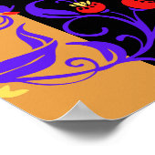 Paarse en zwarte grafische illustratie, violette N Poster (Hoek)