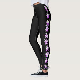 PAARSE EN ZWARTE GYMNASTIEK LEGGINGS