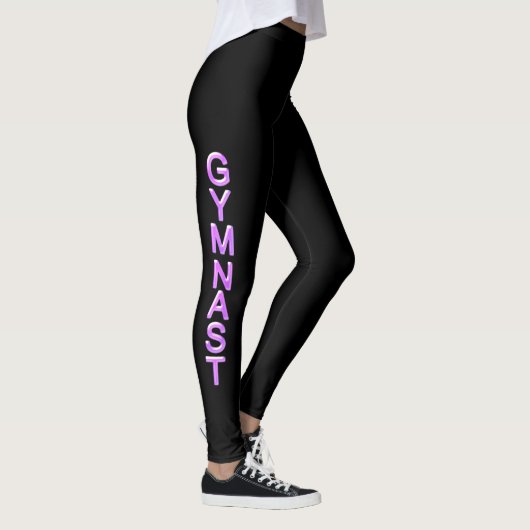 PAARSE EN ZWARTE GYMNASTIEK LEGGINGS (Rechts)