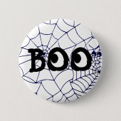 Paarse en zwarte Halloween Boo Eyeballs Button (Voorkant)