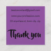 PAARSE EN ZWARTE HALLOWEEN POLKA DOT VIERKANTE VISITEKAARTJE (Achterkant)