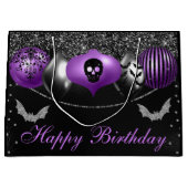 Paarse en zwarte halloween-siernamen van zaterdag groot cadeauzakje (Voorkant)