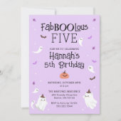 Paarse en zwarte Halloween Verjaardagsfeestje Kaart (Voorkant)