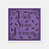 Paarse en zwarte Halloween vleermuizen plukken je  Servet (Voorkant)