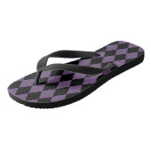Paarse en zwarte Harlequin Pattern Teenslippers (Schuin)