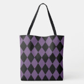 Paarse en zwarte Harlequin Pattern Tote Bag (Achterkant)
