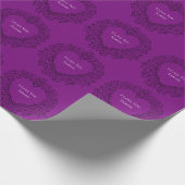 Paarse en zwarte hart bruiloft cadeaupapier (Hoek)