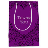 Paarse en zwarte hart bruiloft medium cadeauzakje (Voorkant)