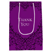 Paarse en zwarte hart bruiloft medium cadeauzakje (Achterkant)