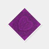 Paarse en zwarte hart bruiloft servet (Hoek)