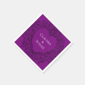 Paarse en Zwarte Hart Gothic Trouwservetten Servet (Hoek)