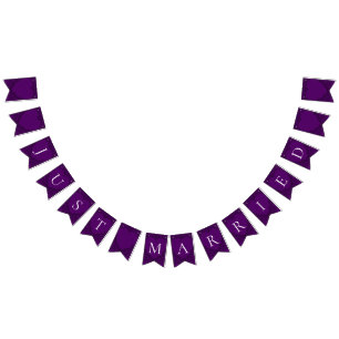 Paarse en Zwarte Hart Gotische Bruiloft Bunting Vlaggetjes