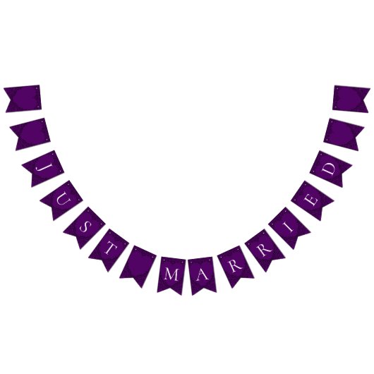 Paarse en Zwarte Hart Gotische Bruiloft Bunting Vlaggetjes (Alle)