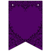 Paarse en Zwarte Hart Gotische Bruiloft Bunting Vlaggetjes (Tweede vlag)