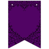 Paarse en Zwarte Hart Gotische Bruiloft Bunting Vlaggetjes (Eerste vlag)