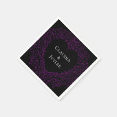 Paarse en zwarte hart gotische trouwservetten servet (Hoek)