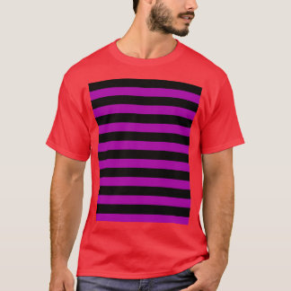 Paarse en zwarte horizontale strepen Afbeelding 1 T-shirt