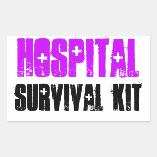 Paarse en zwarte Hospital Survival Kit Labels (Voorkant)
