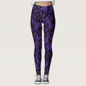 Paarse en zwarte kant leggings (Voorkant)