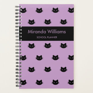 Paarse en zwarte kat planner